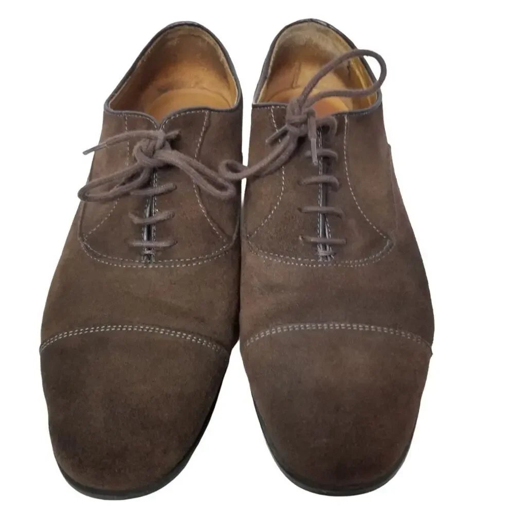 Zara Mens Brown Leather Oxford Dress Shoes Size 8 (41EU) Career Corp Wedding
